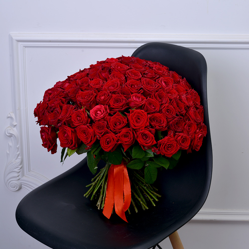 Букет из 101 красных роз Premium 40 см