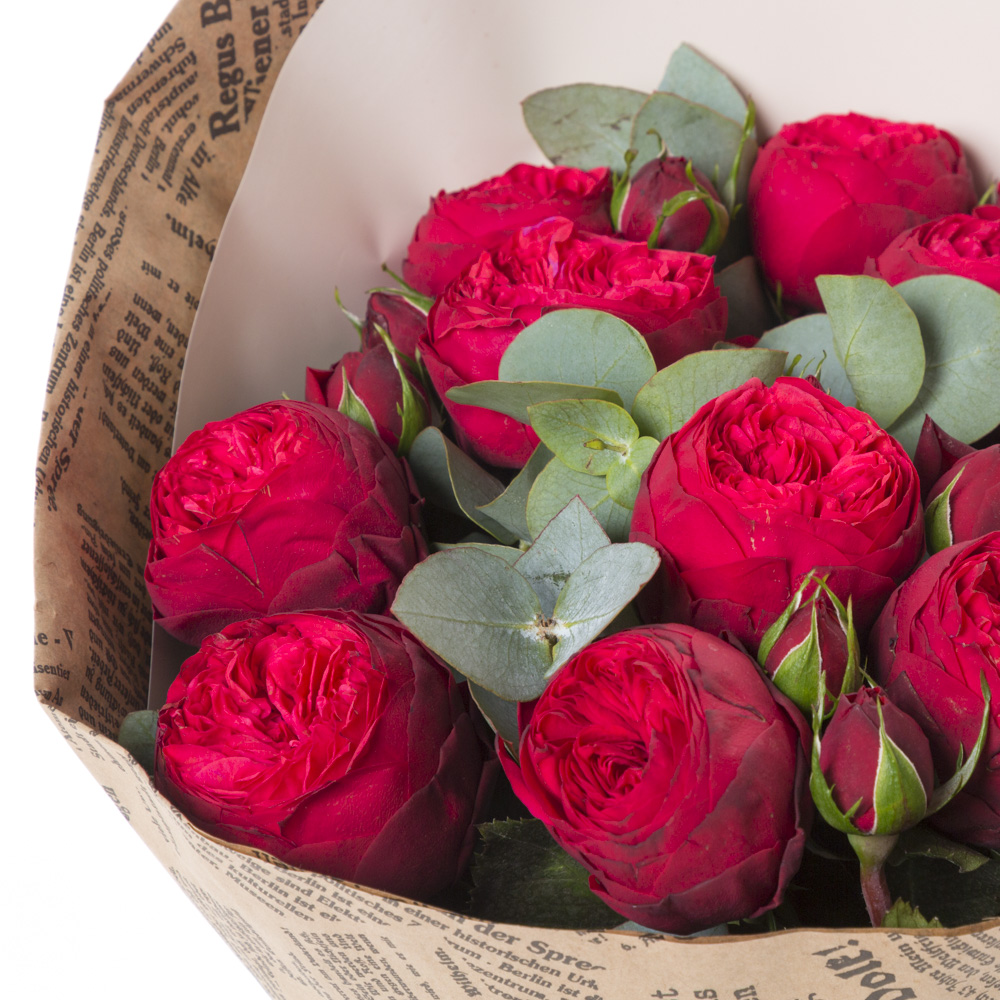 Букет из 11 красных пионов